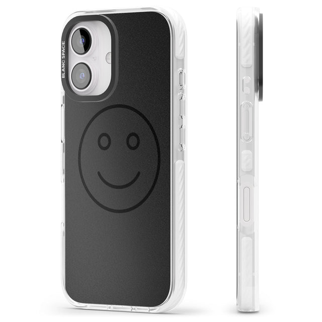 iPhone 16 Pro Max Dark Smiley Face Black Impact Phone Case