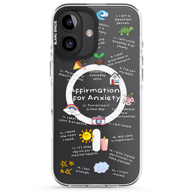 iPhone 16 Pro Max Anxiety White Text Black Impact Phone Case