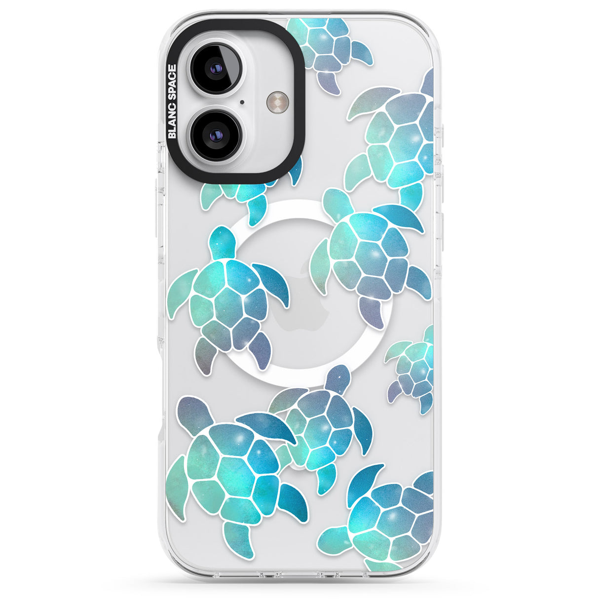 iPhone 16 Pro Max Aqua Space Turtles Black Impact Phone Case