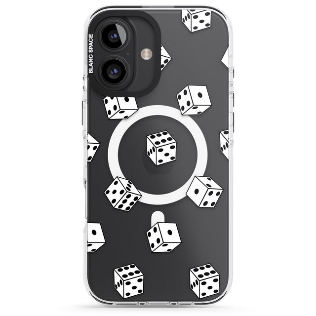 iPhone 16 Pro Max Clear Dice Pattern Black Impact Phone Case