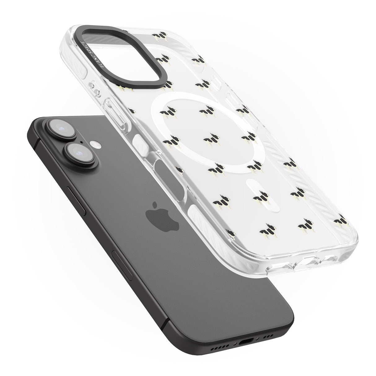 iPhone 16 Pro Max French Bulldog Dog Pattern Clear Black Impact Phone Case