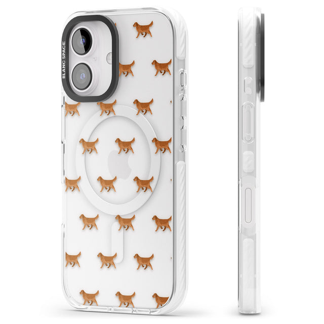 iPhone 16 Pro Max Golden Retriever Dog Pattern Clear Black Impact Phone Case