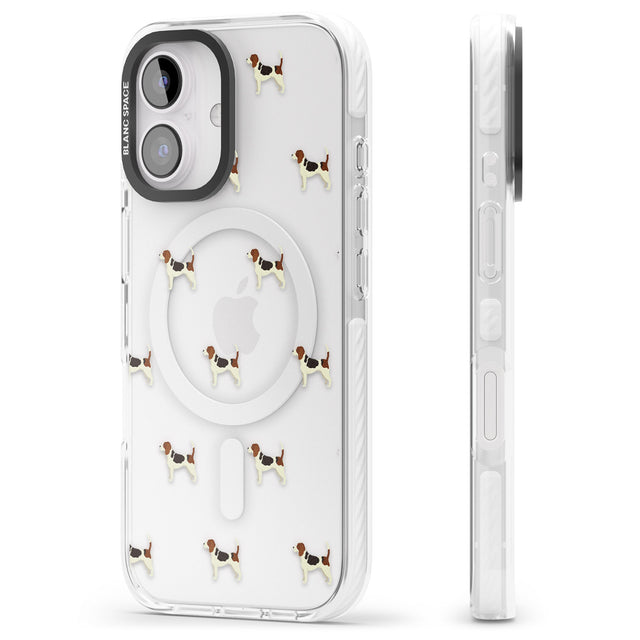 iPhone 16 Pro Max Beagle Dog Pattern Clear Black Impact Phone Case