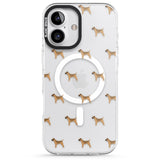 iPhone 16 Pro Max Border Terrier Dog Pattern Clear Black Impact Phone Case