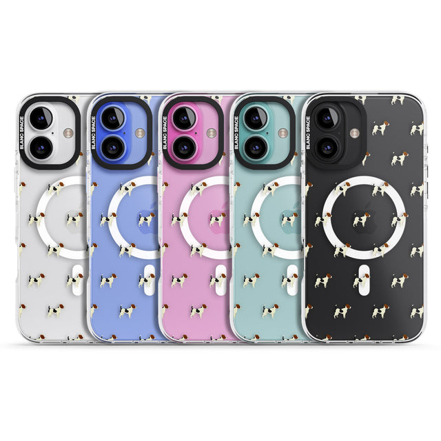 iPhone 16 Pro Max Jack Russell Terrier Dog Pattern Clear Black Impact Phone Case