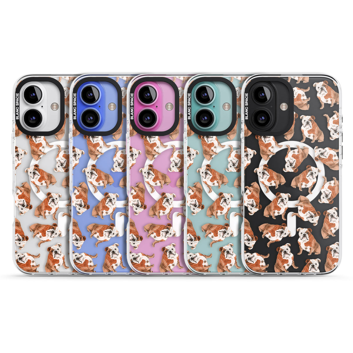 iPhone 16 Pro Max English Bulldog Watercolour Dog Pattern Black Impact Phone Case