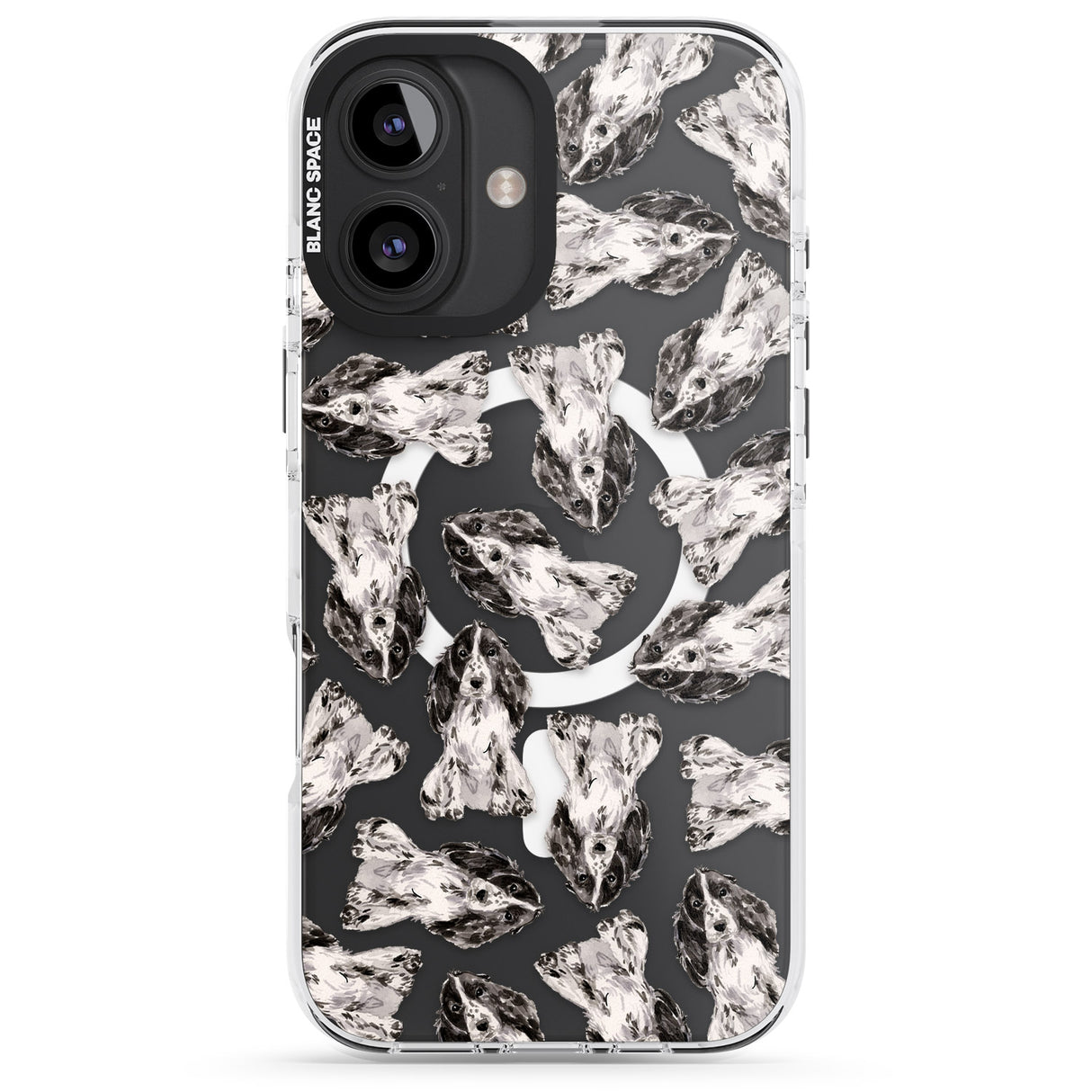 iPhone 16 Pro Max Cocker Spaniel (Black) Watercolour Dog Pattern Black Impact Phone Case