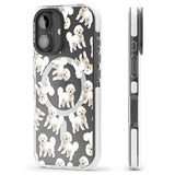 iPhone 16 Pro Max Bichon Frise Watercolour Dog Pattern Black Impact Phone Case