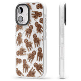 iPhone 16 Pro Max Labradoodle (Brown) Watercolour Dog Pattern Black Impact Phone Case