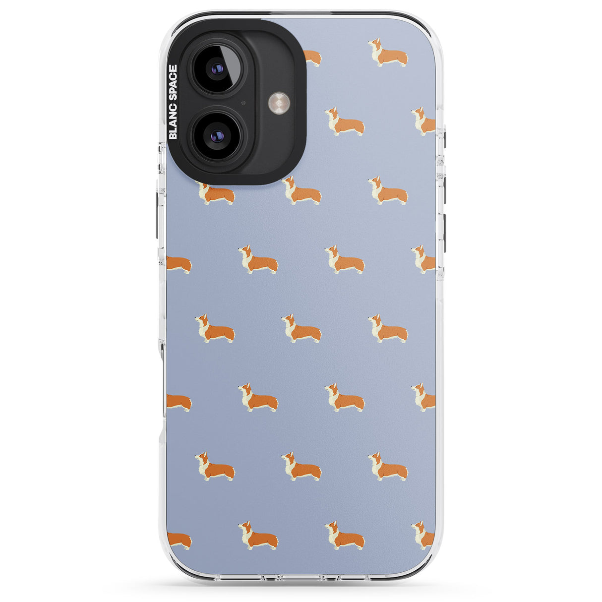 iPhone 16 Pro Max Pembroke Welsh Corgi Dog Pattern Black Impact Phone Case