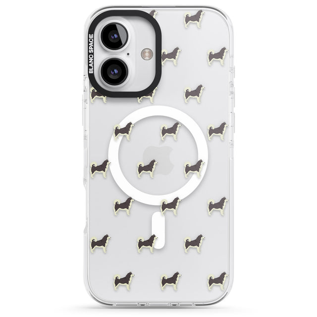 iPhone 16 Pro Max Alaskan Malamute Dog Pattern Clear Black Impact Phone Case