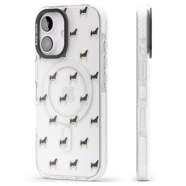 iPhone 16 Pro Max Alaskan Malamute Dog Pattern Clear Black Impact Phone Case