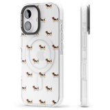 iPhone 16 Pro Max Basset Hound Dog Pattern Clear Black Impact Phone Case