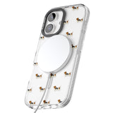 iPhone 16 Pro Max Basset Hound Dog Pattern Clear Black Impact Phone Case