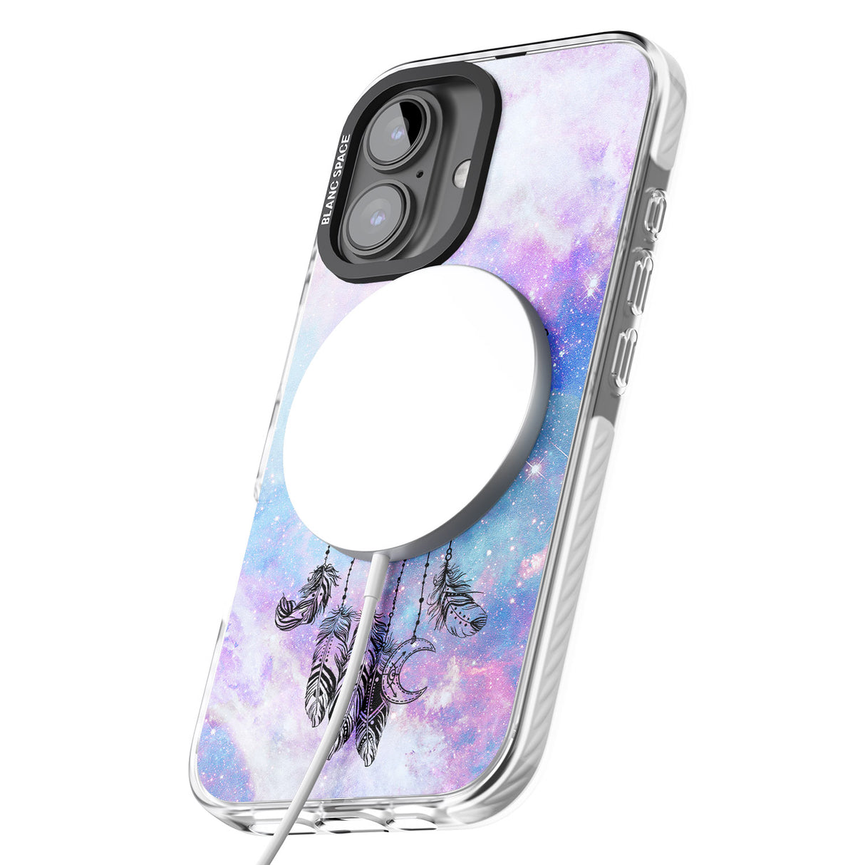 iPhone 16 Pro Max Simple Galaxy Pattern Dreamcatcher Black Impact Phone Case