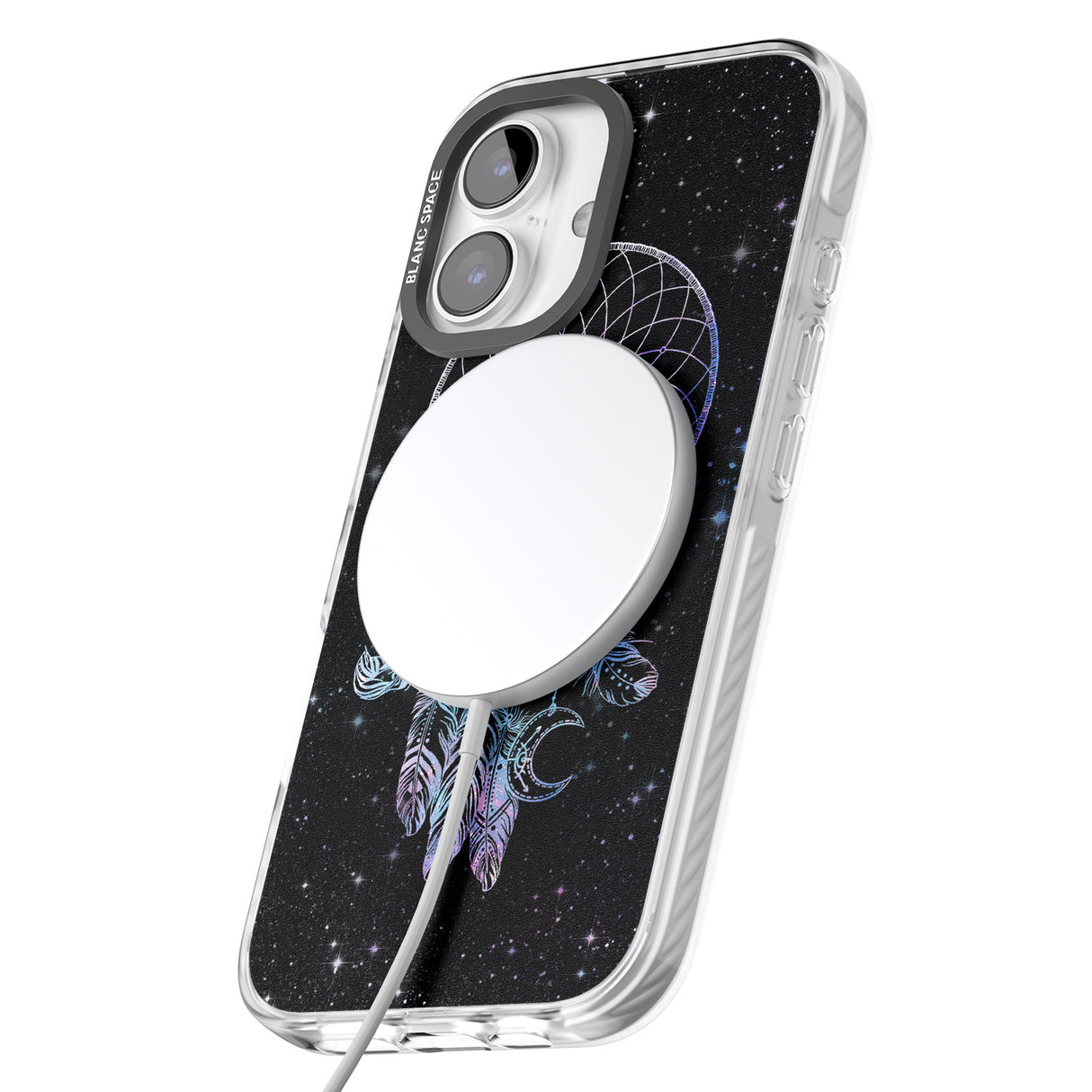 iPhone 16 Pro Max Dreamcatcher Space Stars Galaxy Print Black Impact Phone Case