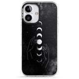 iPhone 16 Pro Max Moon Phases and Hands Black Impact Phone Case