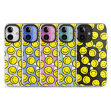 iPhone 16 Pro Max Happy Face Clear Pattern Black Impact Phone Case