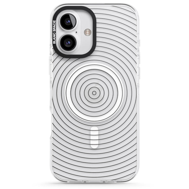 iPhone 16 Pro Max Abstract Lines: Circles Black Impact Phone Case