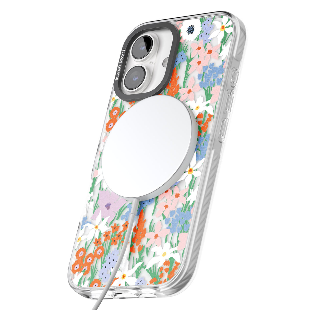 iPhone 16 Pro Max Springtime Meadow: Transparent Black Impact Phone Case