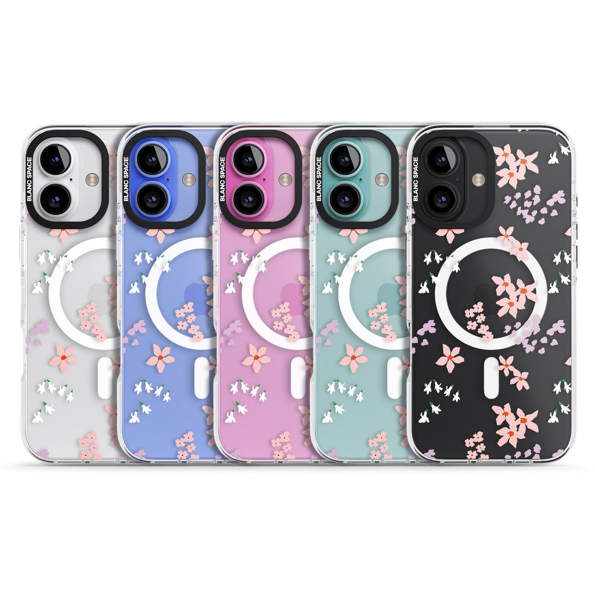 iPhone 16 Pro Max Pink & Purple Flower Mix: Clear Black Impact Phone Case