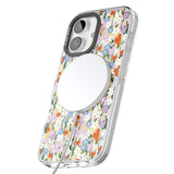 iPhone 16 Pro Max Energetic Floral Mix: Transparent Black Impact Phone Case