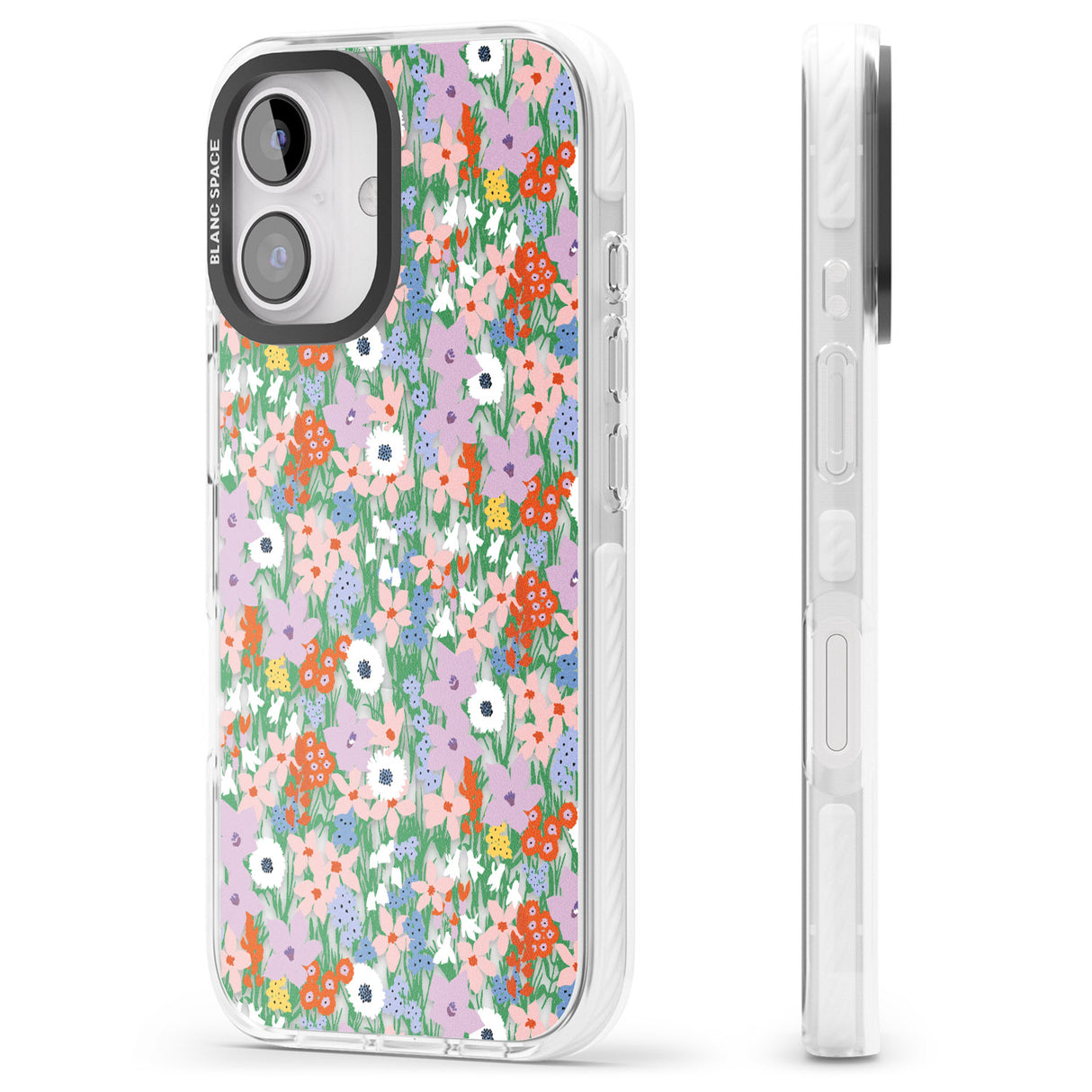 iPhone 16 Pro Max Jazzy Floral Mix: Transparent Black Impact Phone Case