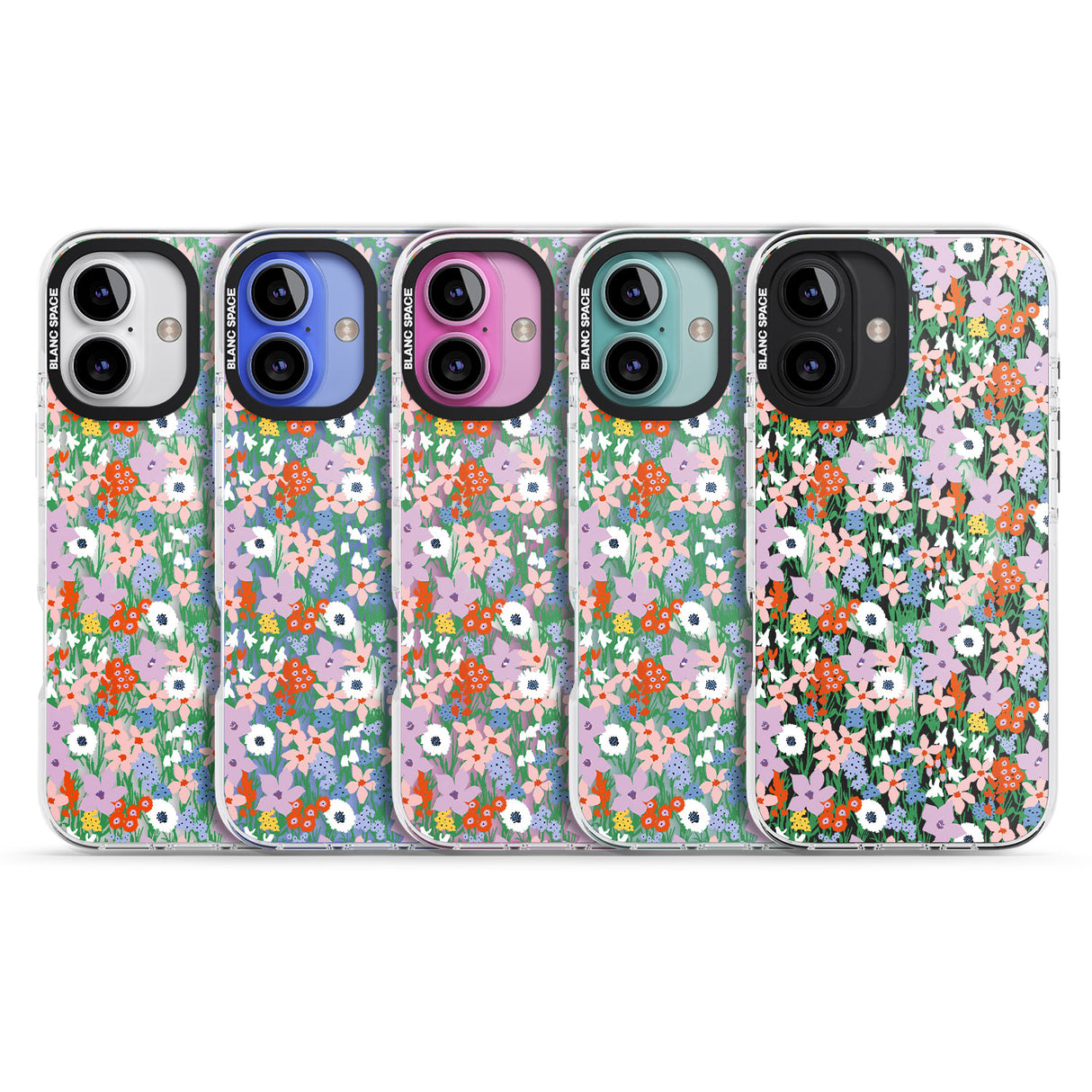 iPhone 16 Pro Max Jazzy Floral Mix: Transparent Black Impact Phone Case