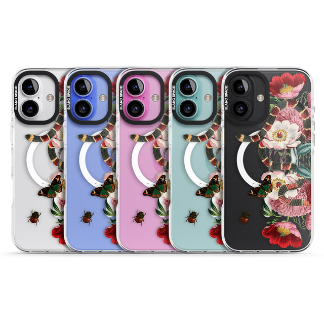 iPhone 16 Pro Max Floral Snake Black Impact Phone Case