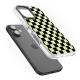 iPhone 16 Pro Max Black & Lime Check Black Impact Phone Case