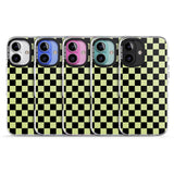 iPhone 16 Pro Max Black & Lime Check Black Impact Phone Case