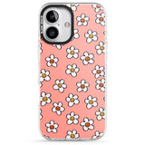 iPhone 16 Pro Max Peachy Daisy Smiles Black Impact Phone Case