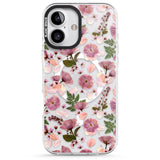 iPhone 16 Pro Max Floral Menagerie Transparent Design Black Impact Phone Case