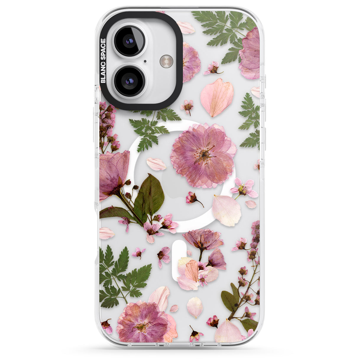 iPhone 16 Pro Max Natural Arrangement of Flowers & Leaves Design Black Impact Phone Case