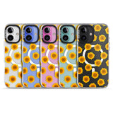 iPhone 16 Pro Max Sunflowers Transparent Pattern Black Impact Phone Case