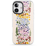 iPhone 16 Pro Max Wildflower Stripe Design - Cream Black Impact Phone Case