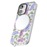 iPhone 16 Pro Max Purple Blossoms Transparent Floral Black Impact Phone Case