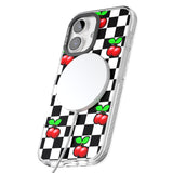 iPhone 16 Pro Max Checkered Cherry Black Impact Phone Case