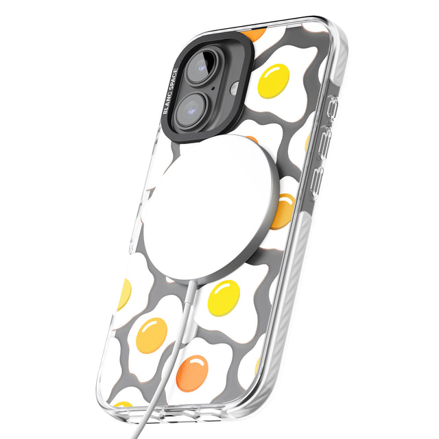 iPhone 16 Pro Max Fried Egg Pattern Black Impact Phone Case