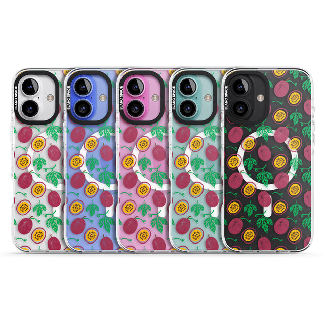 iPhone 16 Pro Max Passion Fruit Pattern Black Impact Phone Case