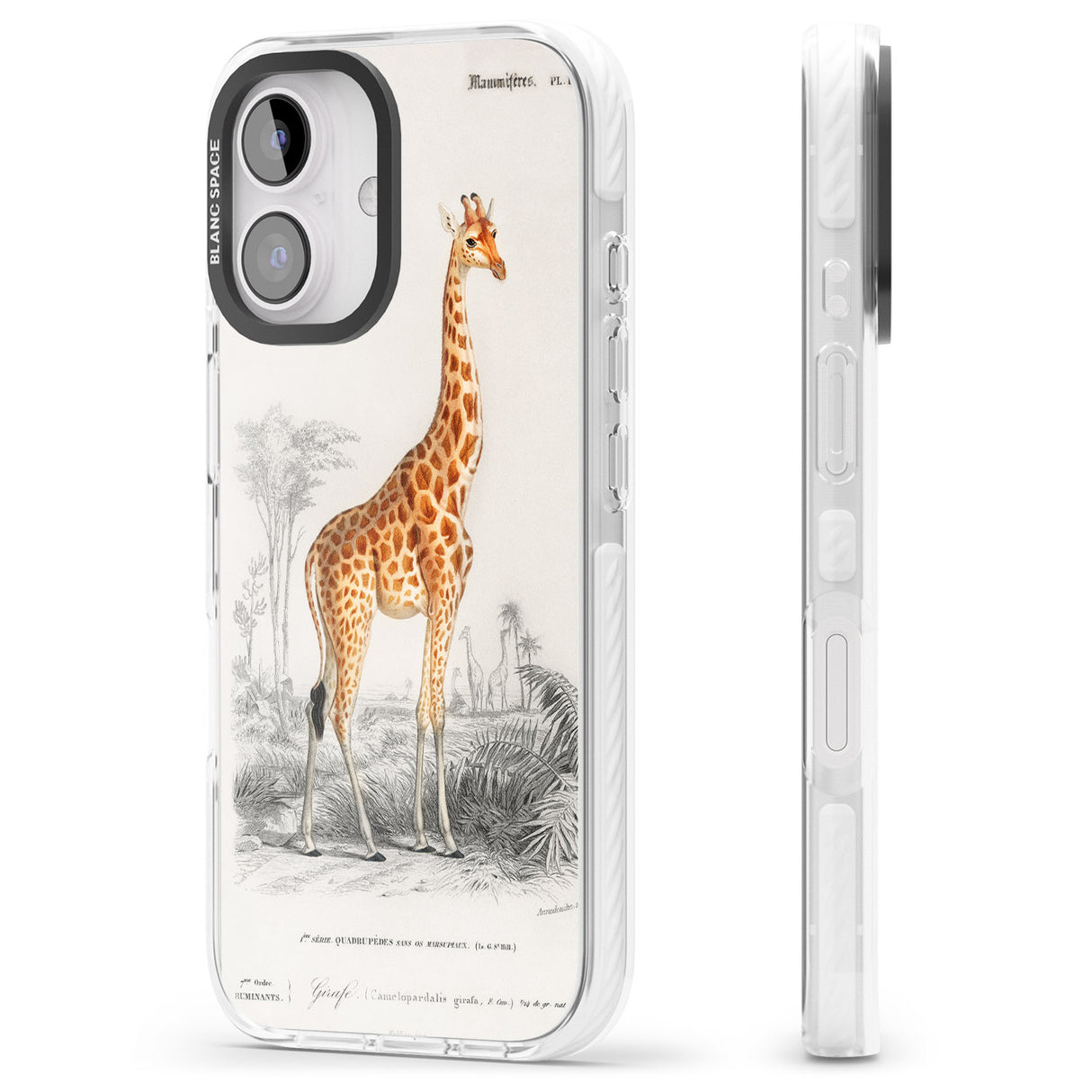 iPhone 16 Pro Max Vintage Girafe Art Black Impact Phone Case