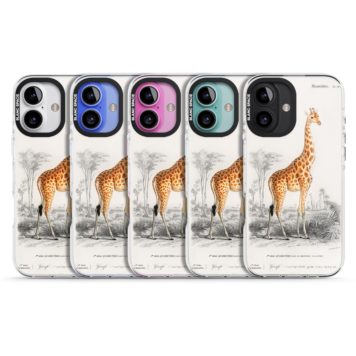 iPhone 16 Pro Max Vintage Girafe Art Black Impact Phone Case