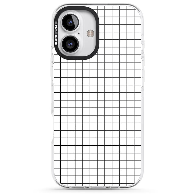 iPhone 16 Pro Max Simplistic Small Grid Designs White Black Impact Phone Case