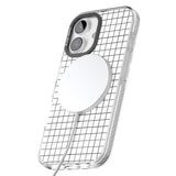 iPhone 16 Pro Max Simplistic Small Grid Designs White Black Impact Phone Case