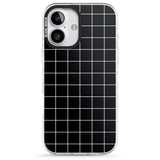 iPhone 16 Pro Max Simplistic Large Grid Pattern Black Black Impact Phone Case