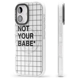 iPhone 16 Pro Max Grid Pattern Not Your Babe Black Impact Phone Case