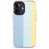 iPhone 16 Pro Max Abstract Grid Blue & Yellow Black Impact Phone Case