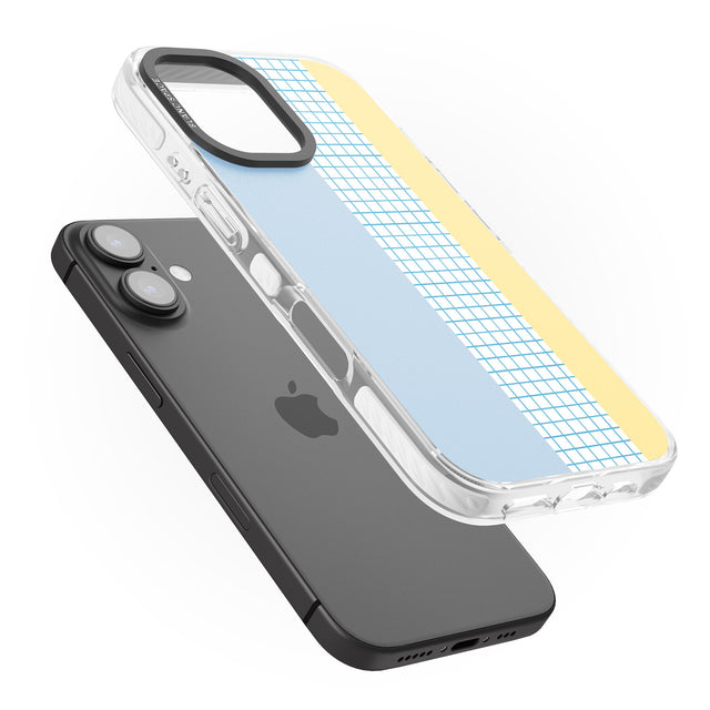 iPhone 16 Pro Max Abstract Grid Blue & Yellow Black Impact Phone Case