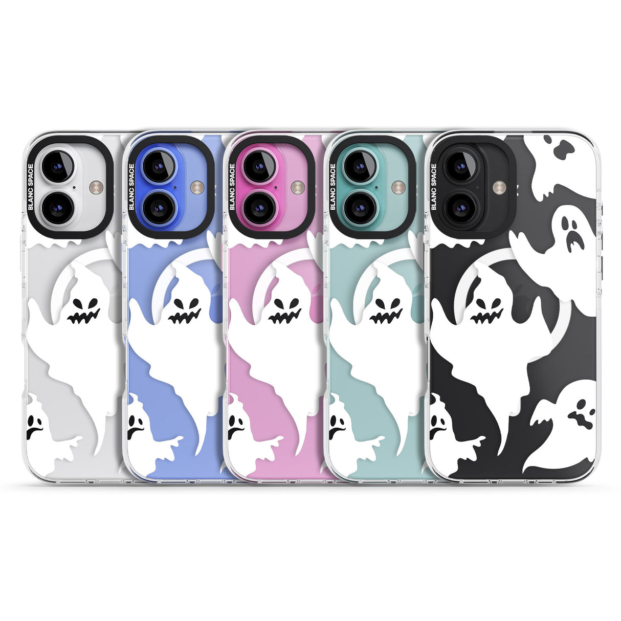 iPhone 16 Pro Max Ghost Pattern Black Impact Phone Case