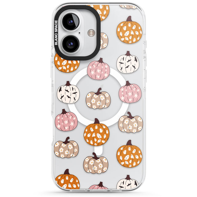 Floral Pumpkins Impact Magsafe Phone Case for iPhone 16, iPhone 16 Plus